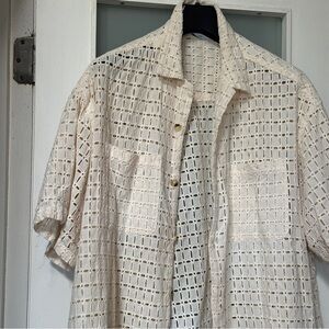 Men's Cream Short Sleeve Shirt